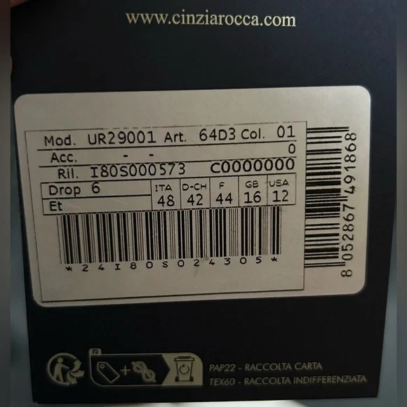 NWT! Cinzia Rocca Icons Wool/ Cashmere Coat With Stand up Collar Black size 12 - Picture 10 of 12